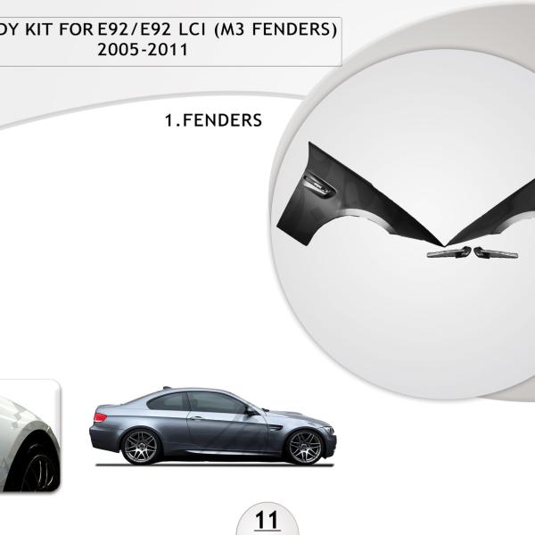 B.11 BODYKIT FOR E92 E92 LCI M3 FENDER BODYKIT 2005-2011
