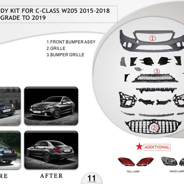B.11 BODYKIT FOR C CLASS W205 2015 2018 UPGRADE TO 2019