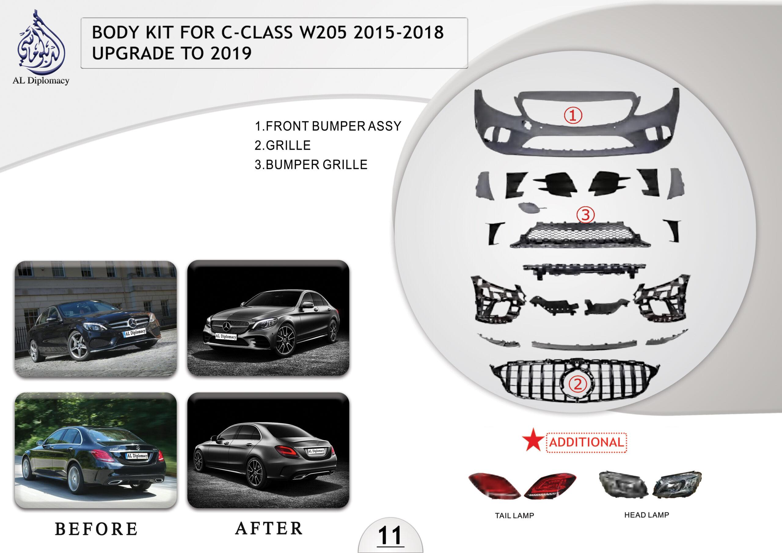 B.11 BODYKIT FOR C CLASS W205 2015 2018 UPGRADE TO 2019