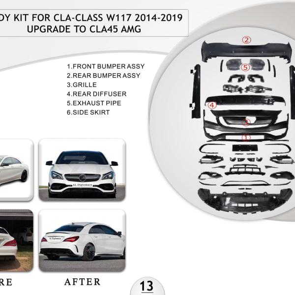 B.13 BODYKIT FOR CLA CLASS W117 2014-2019 UPGRADE TO CLA 45 AMG