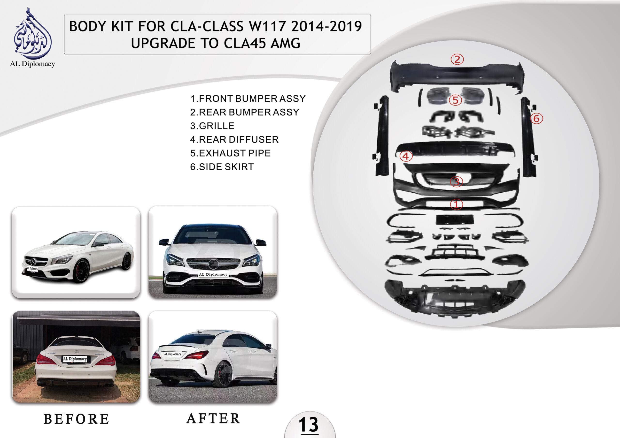 B.13 BODYKIT FOR CLA CLASS W117 2014-2019 UPGRADE TO CLA 45 AMG