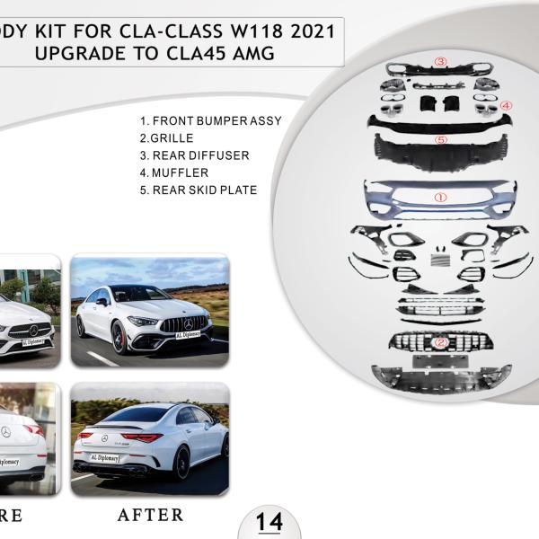 B.14 BODYKIT FOR CLA CLASS W118 2021 UPGRADE TO CLA 45 AMG