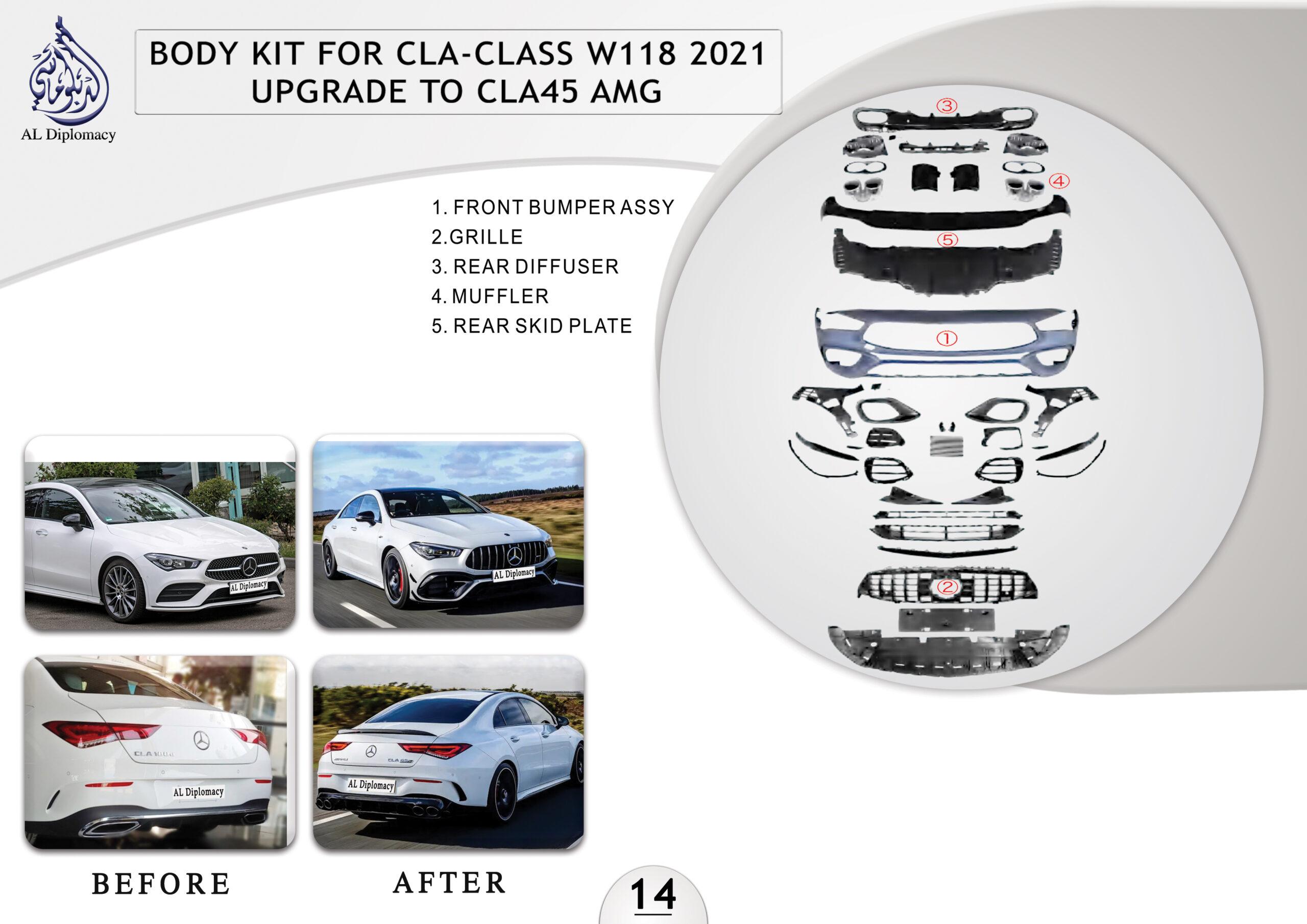 B.14 BODYKIT FOR CLA CLASS W118 2021 UPGRADE TO CLA 45 AMG