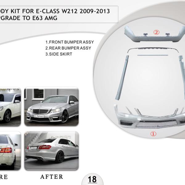B.18 BODYKIT FOR E CLASS W212 2009-2013 UPGRADE TO E63 AMG