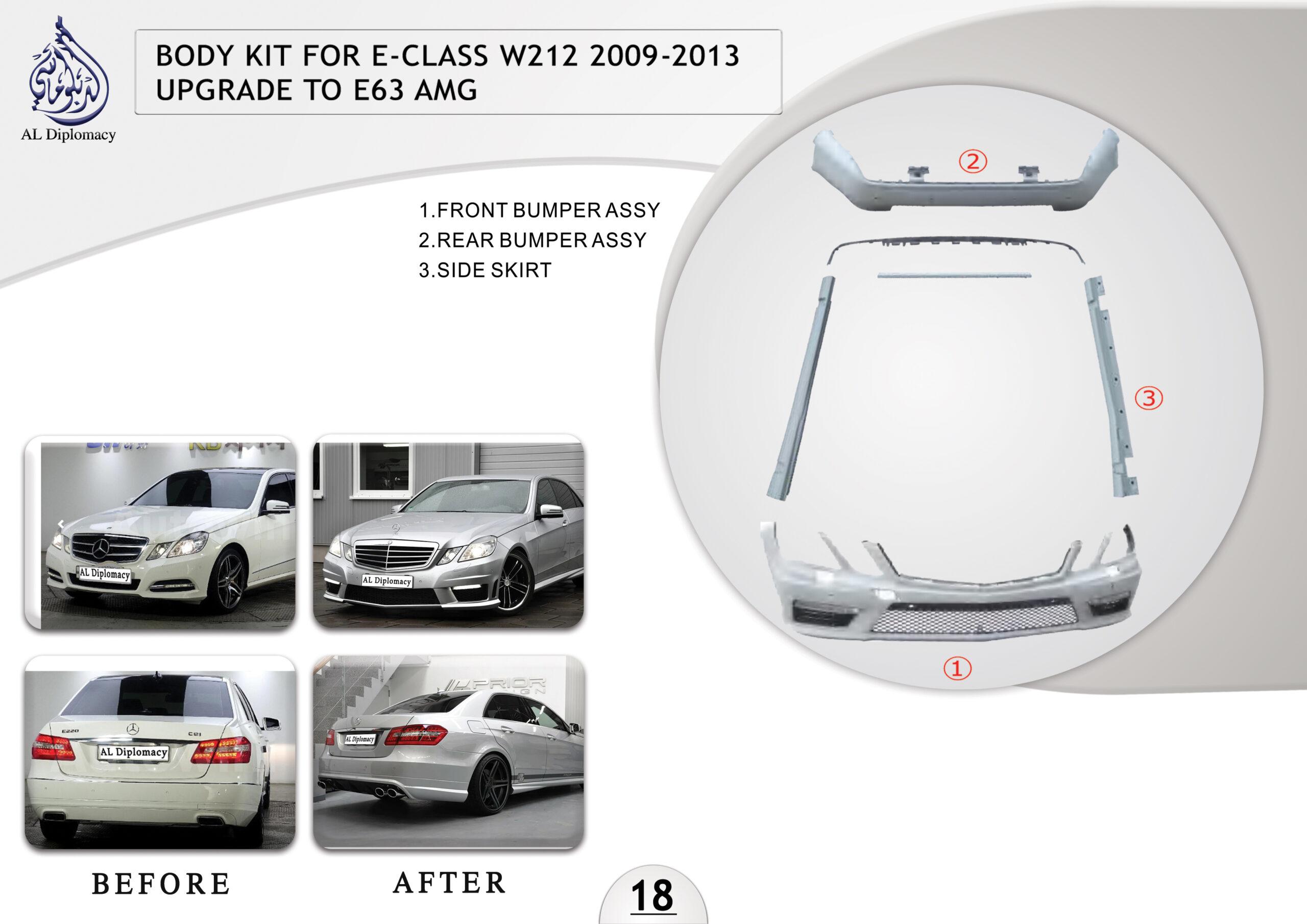 B.18 BODYKIT FOR E CLASS W212 2009-2013 UPGRADE TO E63 AMG