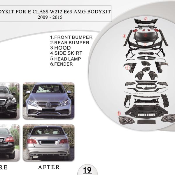 B.19 BODYKIT FOR E CLASS W212 E63 AMG bodykit 2009 2015