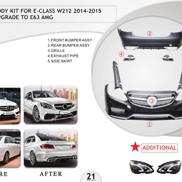 B.21 BODYKIT FOR E CLASS W212 2014-2015 UPGRADE TO E63 AMG