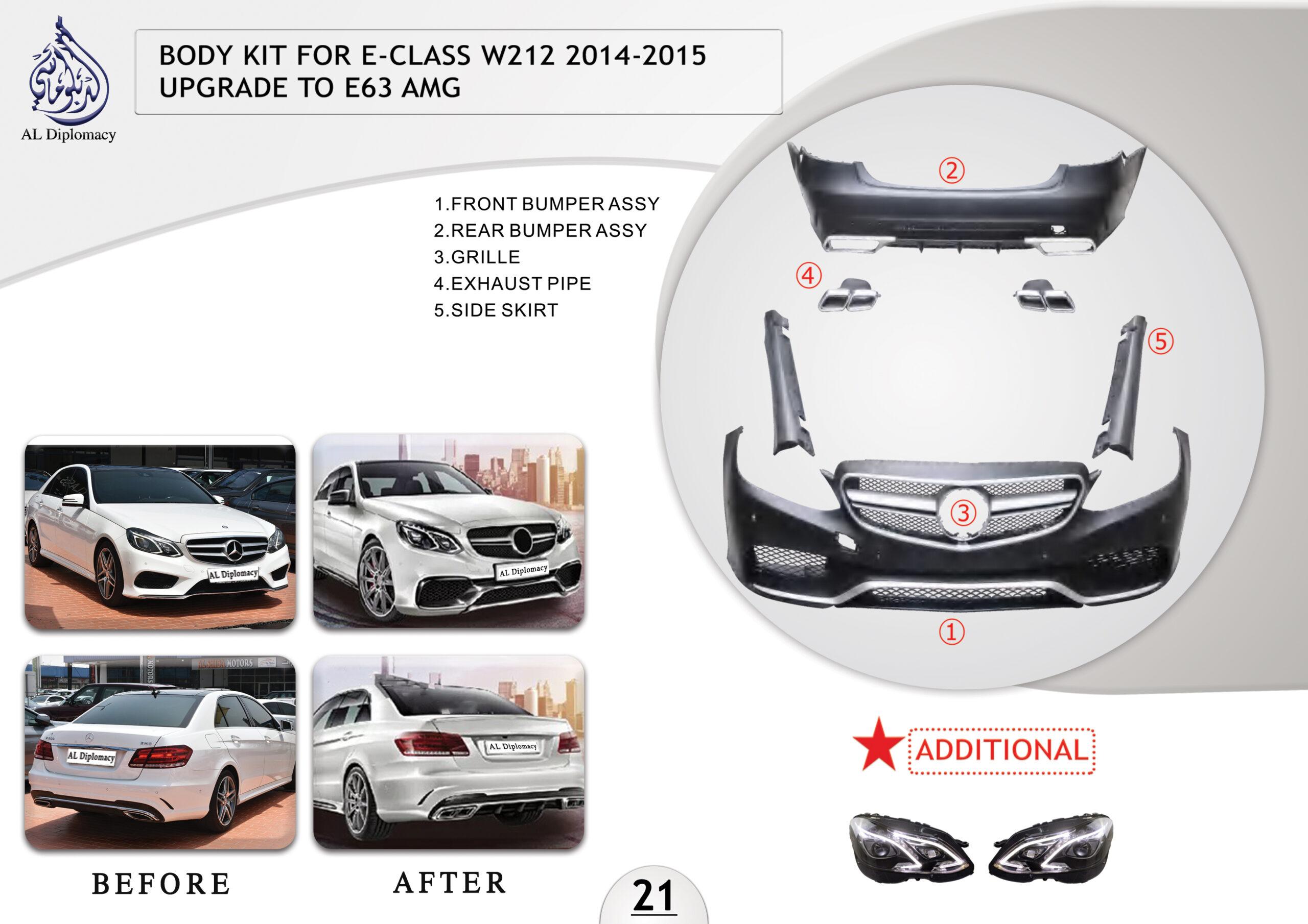 B.21 BODYKIT FOR E CLASS W212 2014-2015 UPGRADE TO E63 AMG