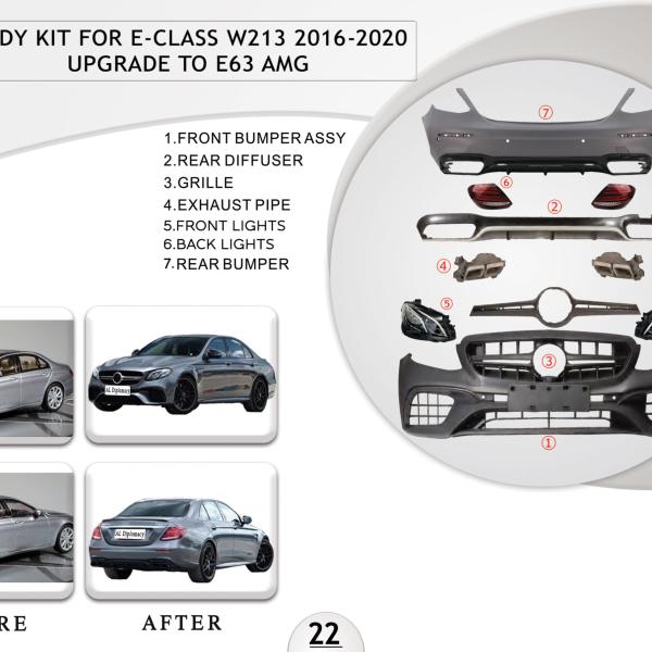B.22 BODYKIT FOR E CLASS W213 2016-2020 UPGRADE TO E63 AMG