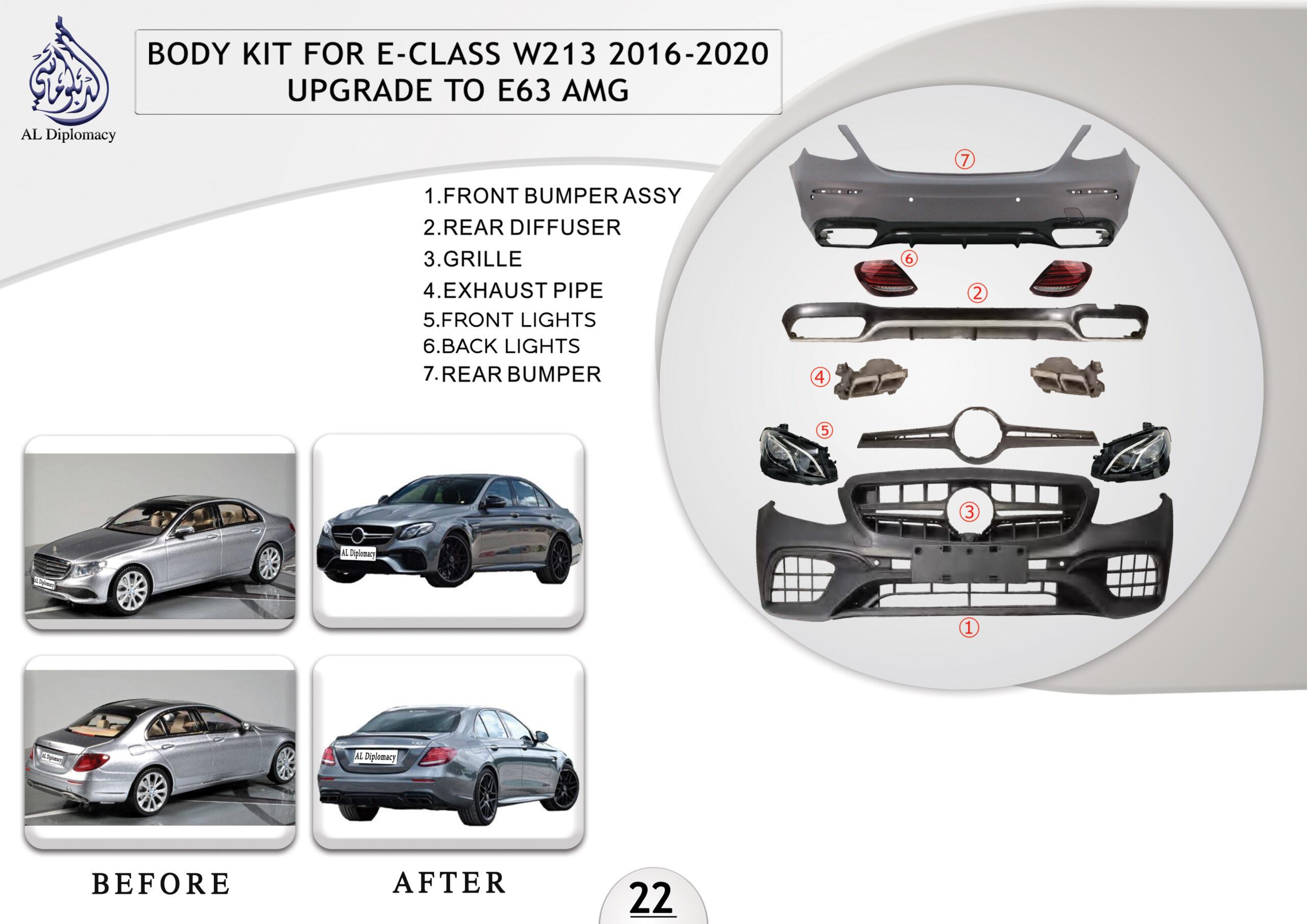 B.22 BODYKIT FOR E CLASS W213 2016-2020 UPGRADE TO E63 AMG