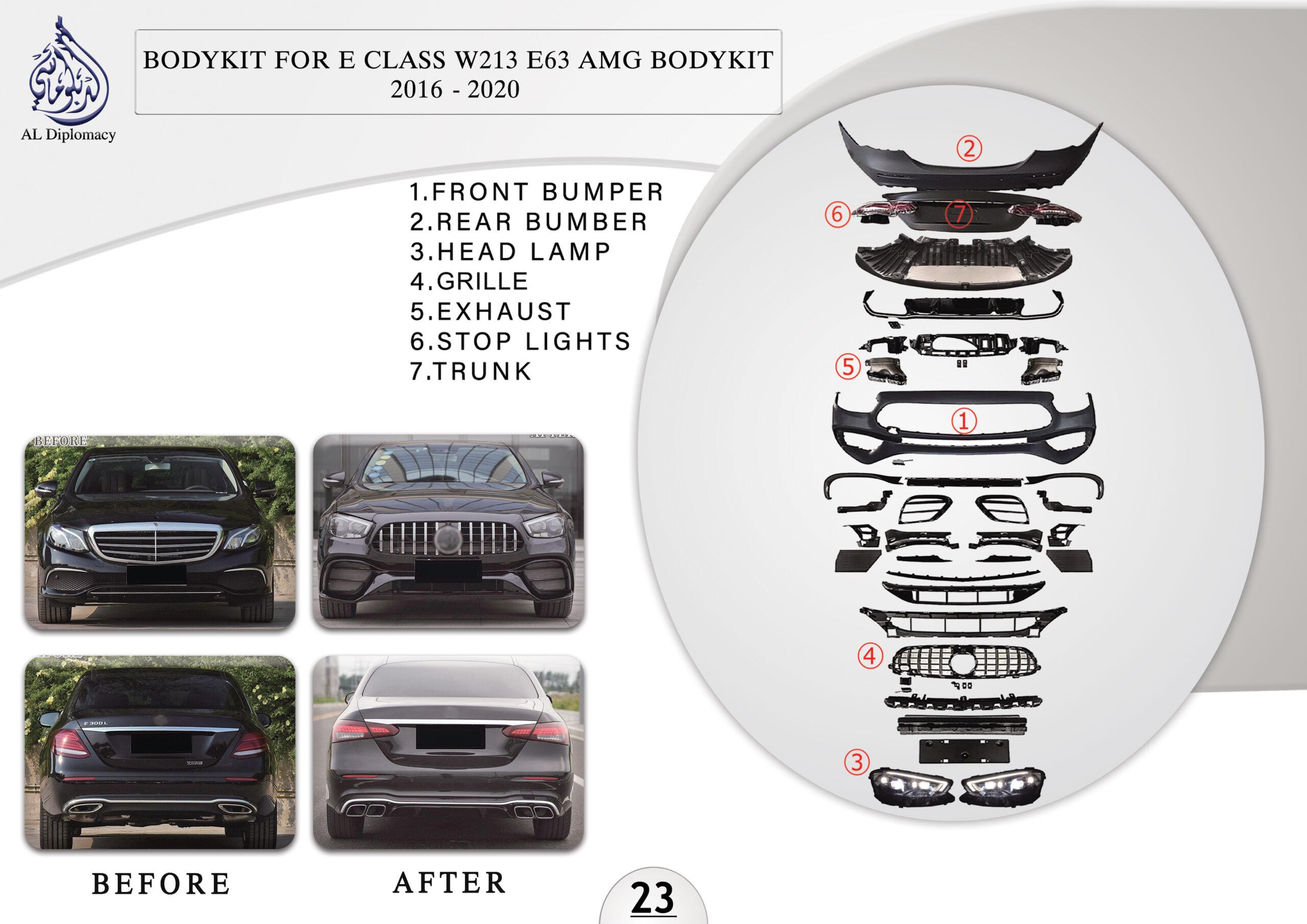 B.23 BODYKIT FOR E CLASS W213 E63 AMG BODYKIT 2016-2020