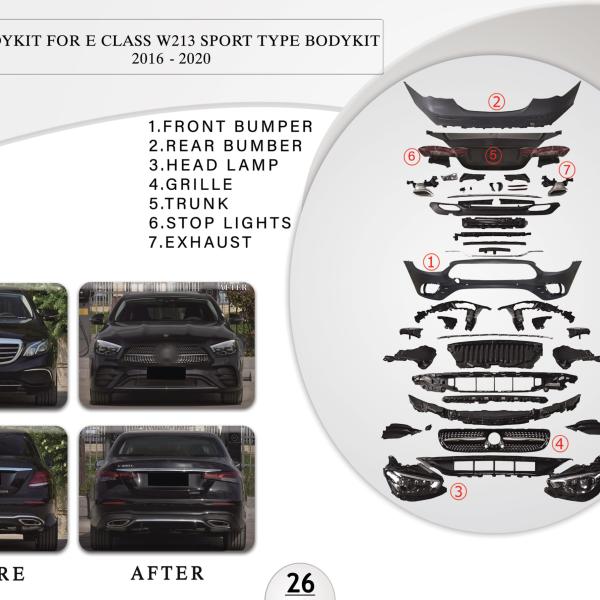B.26 BODYKIT FOR E CLASS W213 SPORT TYPE BODYKIT 2016-2020