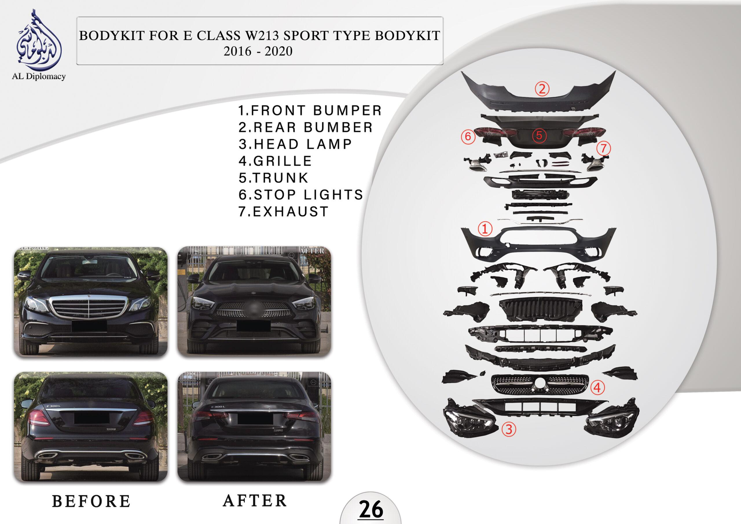 B.26 BODYKIT FOR E CLASS W213 SPORT TYPE BODYKIT 2016-2020
