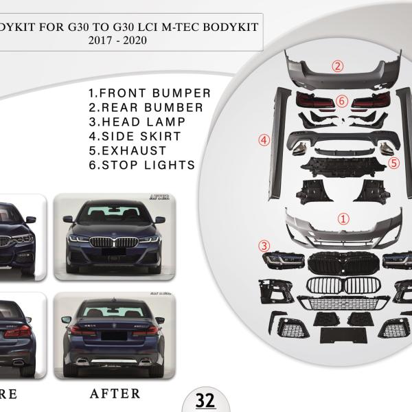 B.32 BODYKIT FOR G30 TO G30 LCI M TECH BODYKIT 2017-2020