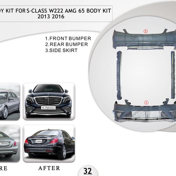 B.32 BODYKIT FOR S CLASS W222 AMG 65 BODYKIT 2013-2016
