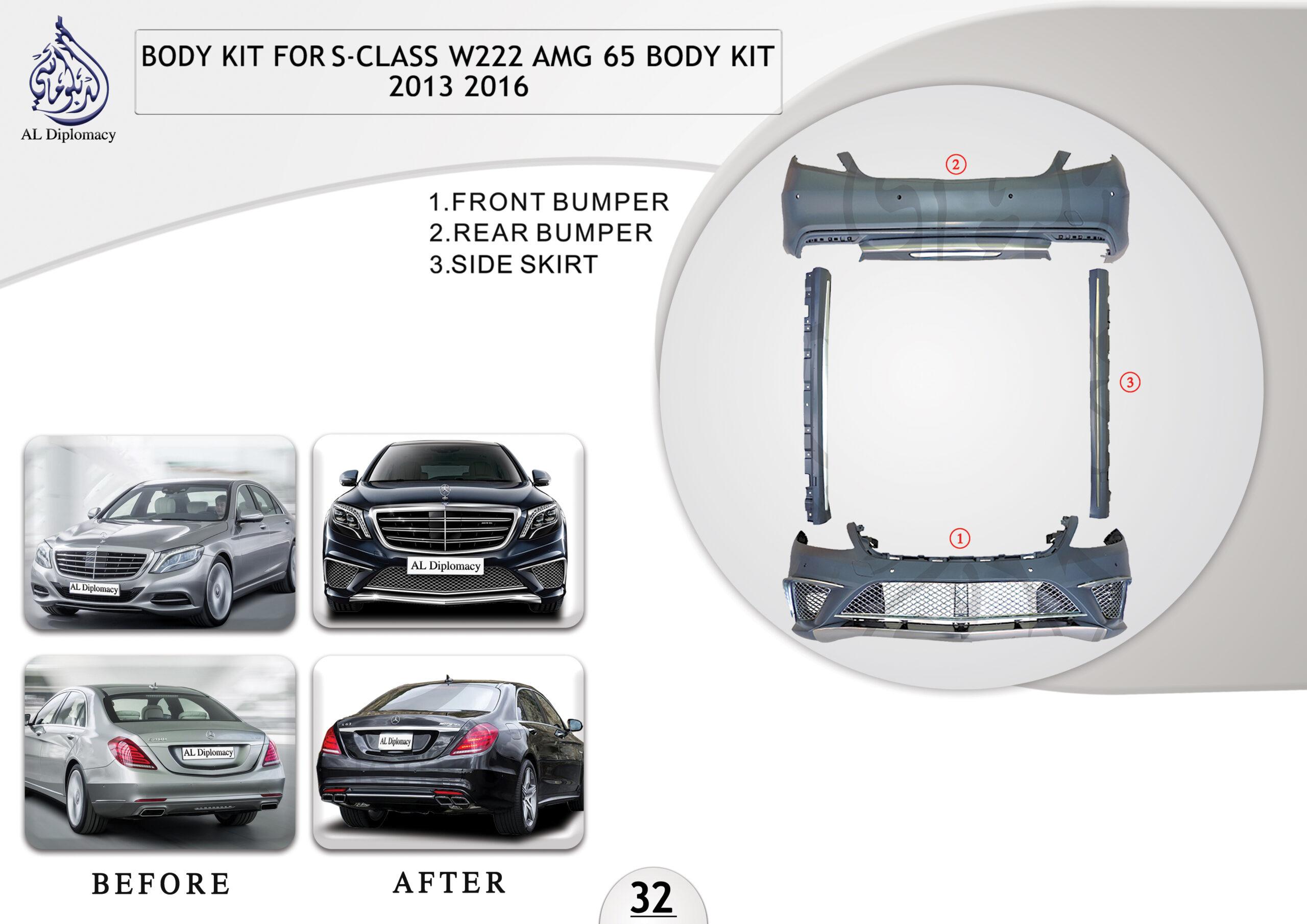 B.32 BODYKIT FOR S CLASS W222 AMG 65 BODYKIT 2013-2016