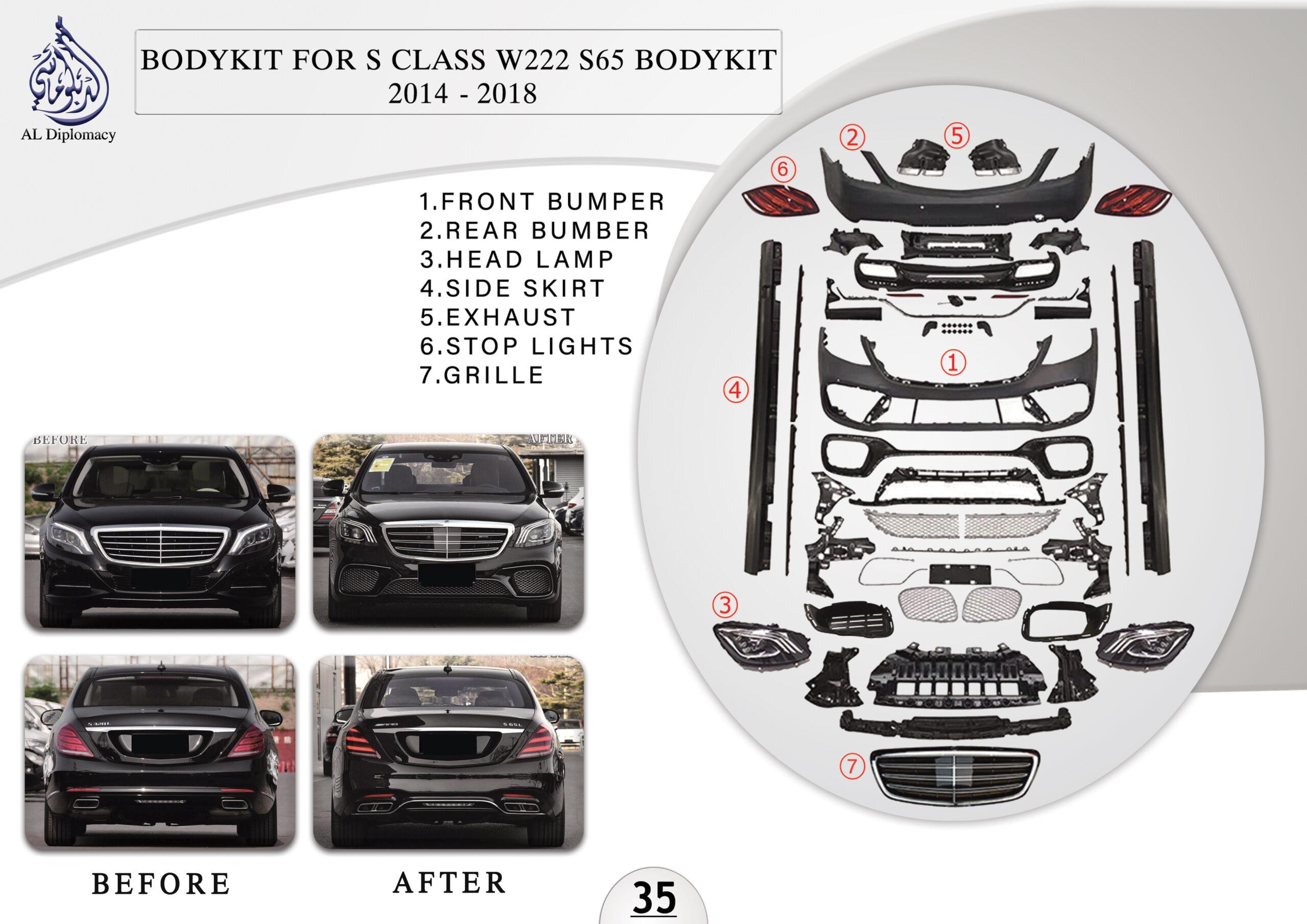 B.35 BODYKIT FOR S CLASS W222 S65 BODYKIT 2014-2018