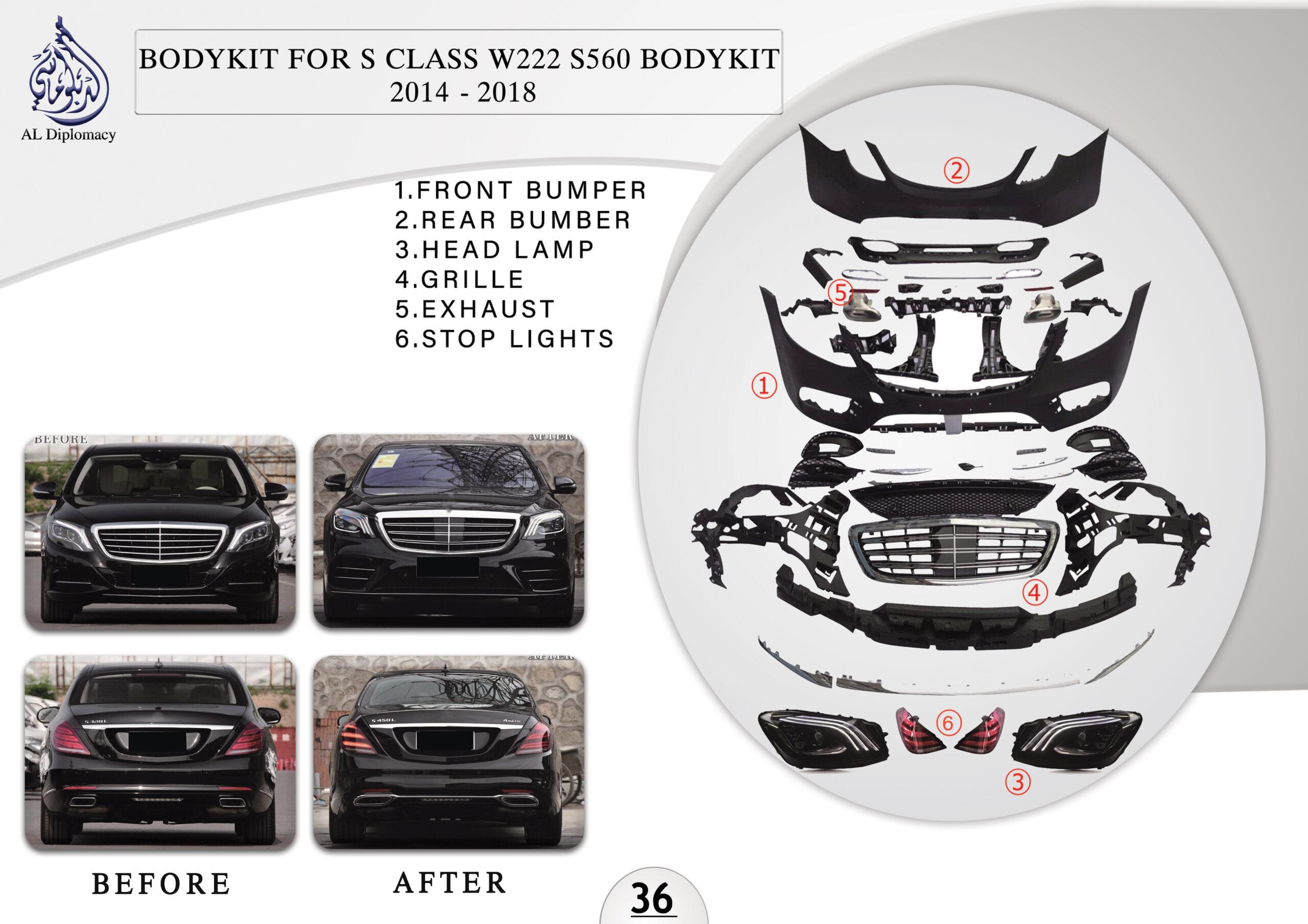 B.36 BODYKIT FOR S CLASS W222 S560 BODYKIT 2014-2018