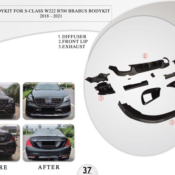 B.37 BODYKIT FOR S CLASS W222 B700 BRABUS BODYKIT 2018-2021