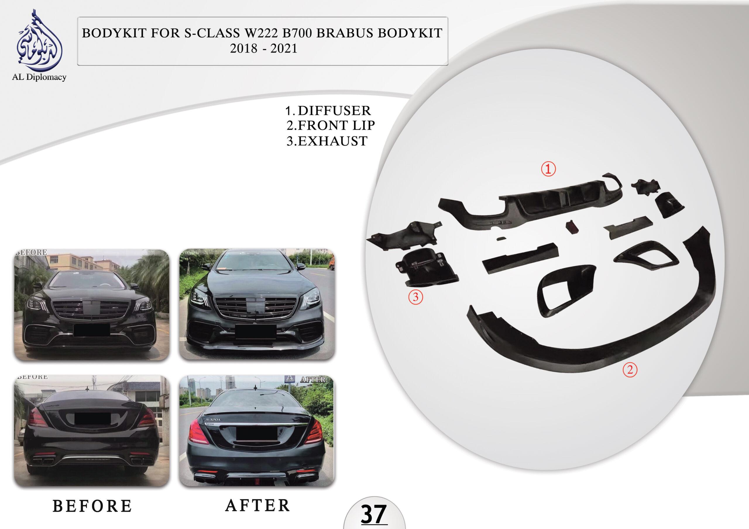 B.37 BODYKIT FOR S CLASS W222 B700 BRABUS BODYKIT 2018-2021