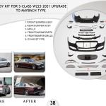 B.38 BODYKIT FOR S CLASS W223 2021 UPGRADE TO MAYBACH TYPE