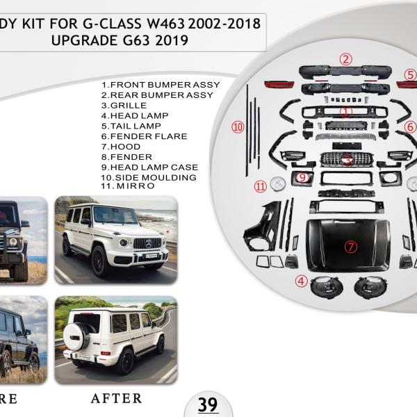 B.39 BODYKIT FOR G CLASS W463 2002-2018 UPGRADE G63 2019