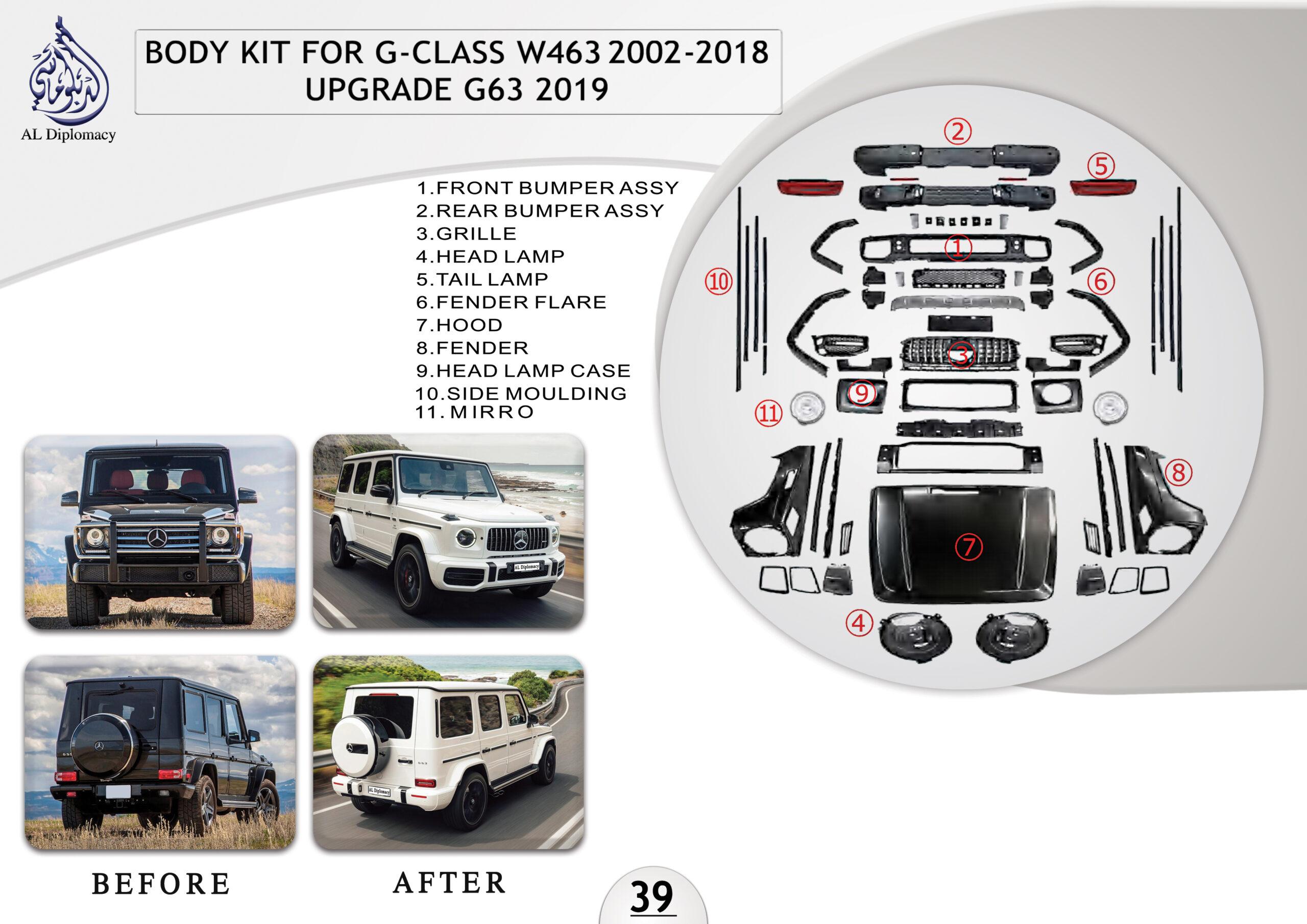 B.39 BODYKIT FOR G CLASS W463 2002-2018 UPGRADE G63 2019