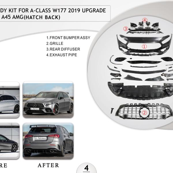 A.4 BODYKIT FOR A CLASS W177 2019 UPGRADE TO A45 AMG HATCH BACK