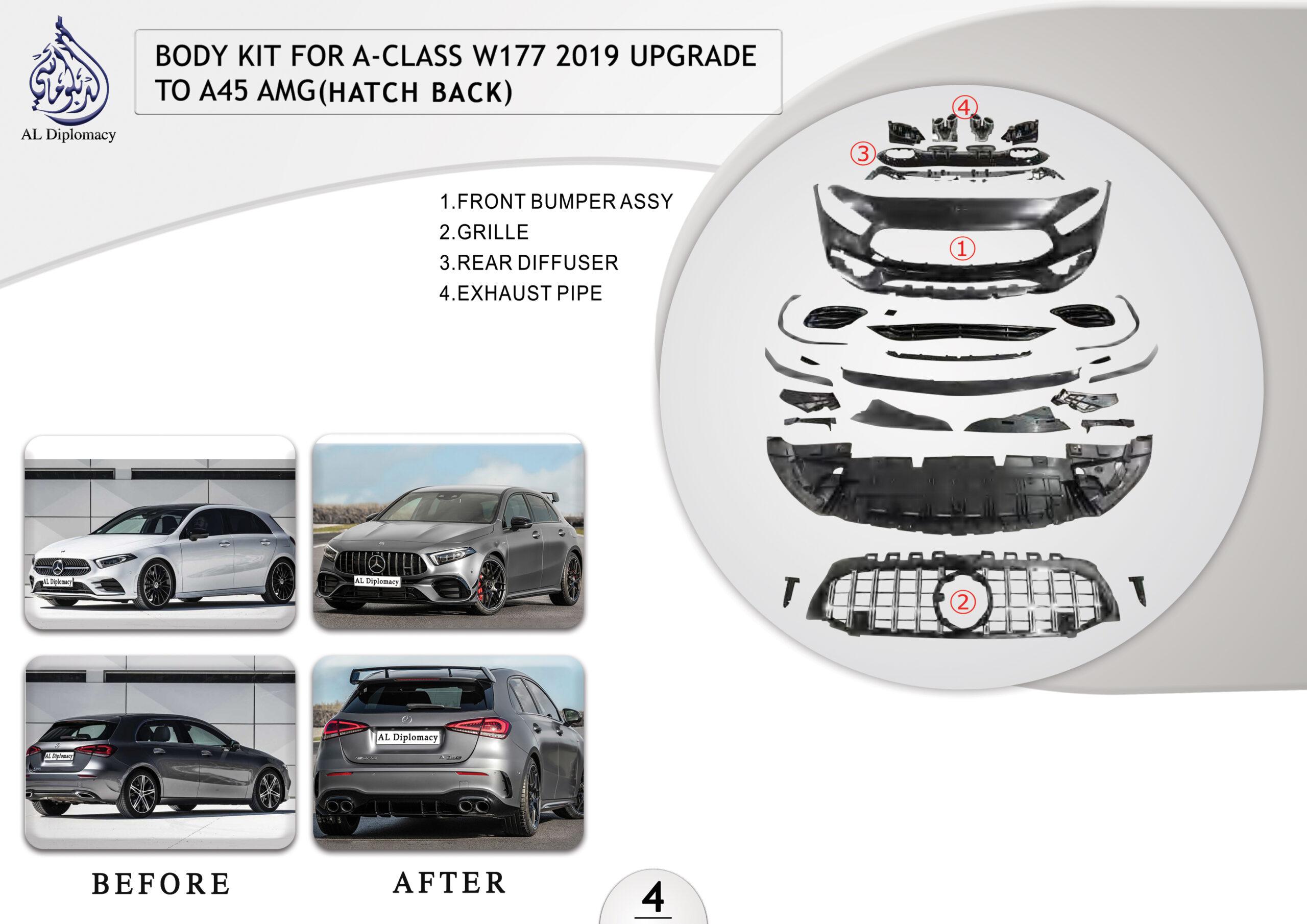 A.4 BODYKIT FOR A CLASS W177 2019 UPGRADE TO A45 AMG HATCH BACK