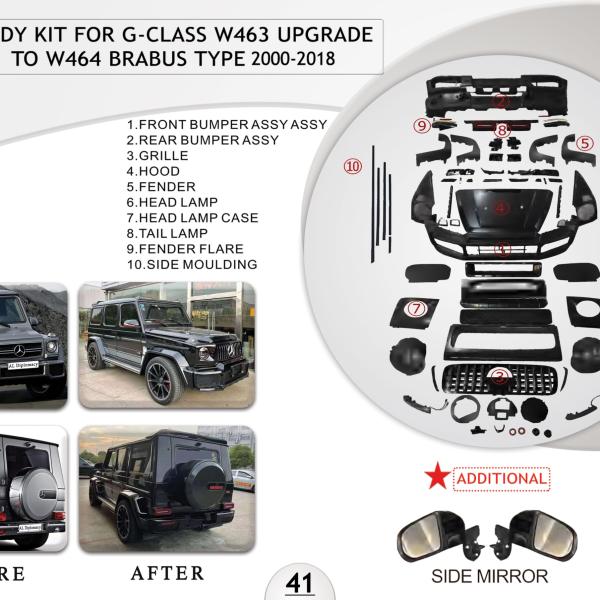 B.41 BODYKIT FOR G CLASS W463 UPGRADE TO W464 BRABUS TYPE 2000-2018