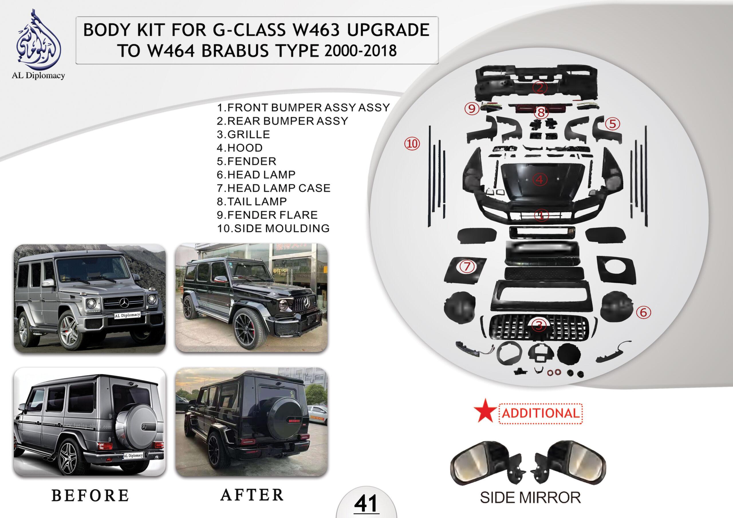 B.41 BODYKIT FOR G CLASS W463 UPGRADE TO W464 BRABUS TYPE 2000-2018