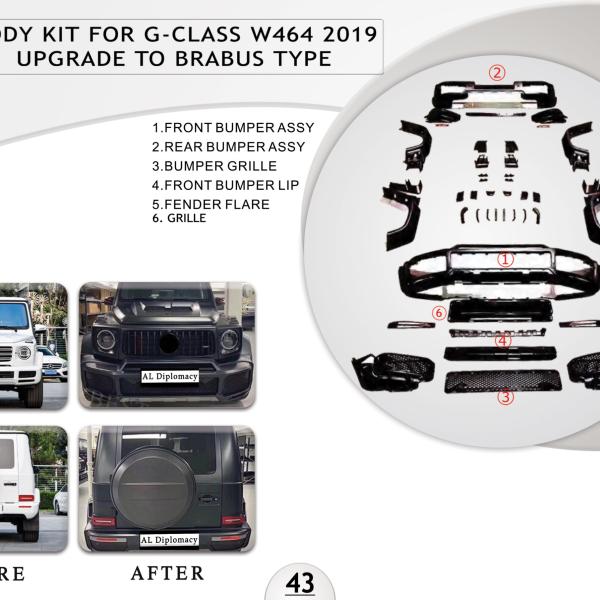 B.43 BODYKIT FOR G CLASS W464 2019 UPGRADE TO BRABUS TYPE