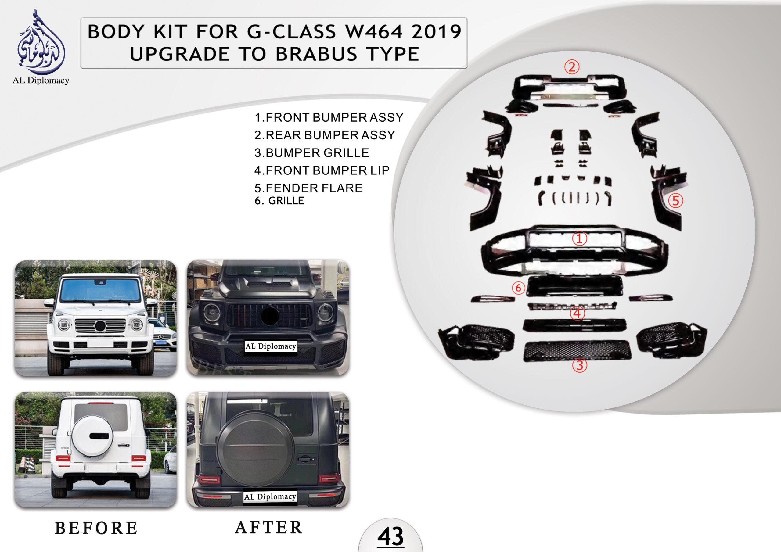 B.43 BODYKIT FOR G CLASS W464 2019 UPGRADE TO BRABUS TYPE