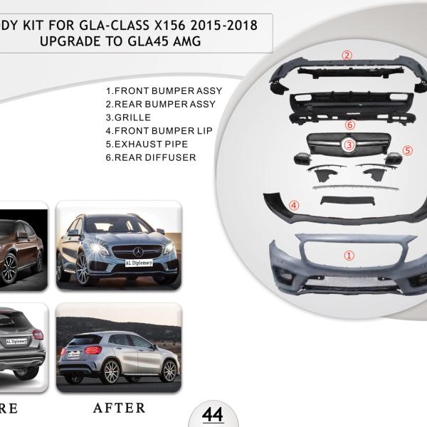 B.44 BODYKIT FOR GLA CLASS X156 2015-2018 UPGRADE TO GLE45 AMG