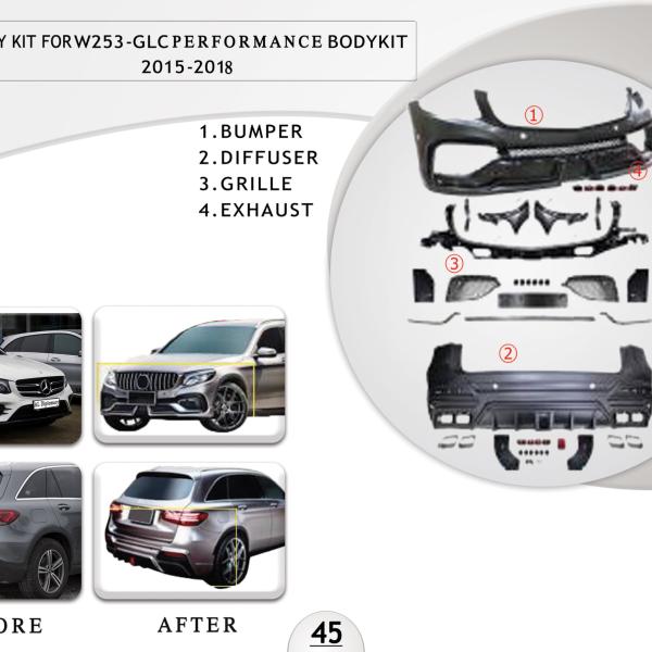 B.45 BODYKIT FOR X253 GLC PERFORMANCE BODYKIT 2015-2018