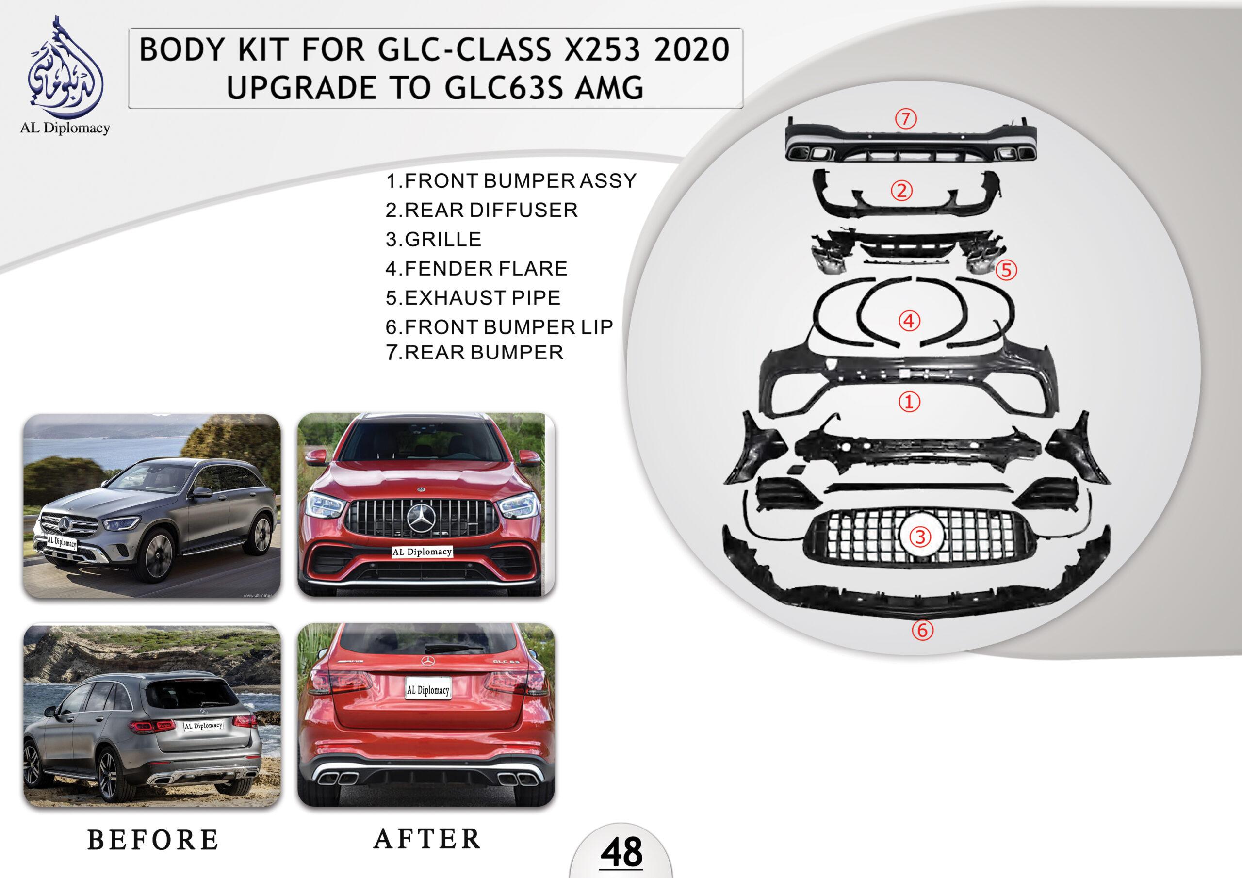 B.48 BODYKIT FOR GLC CLASS X253 2020 UPGRADE TO GLC 63S AMG