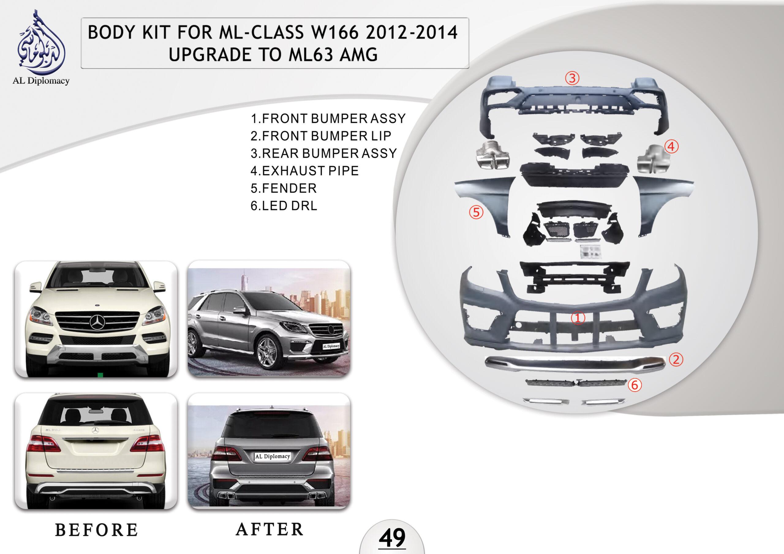 B.49 BODYKIT FOR ML CLASS W166 2012-2014 UPGRADE TO ML63 AMG