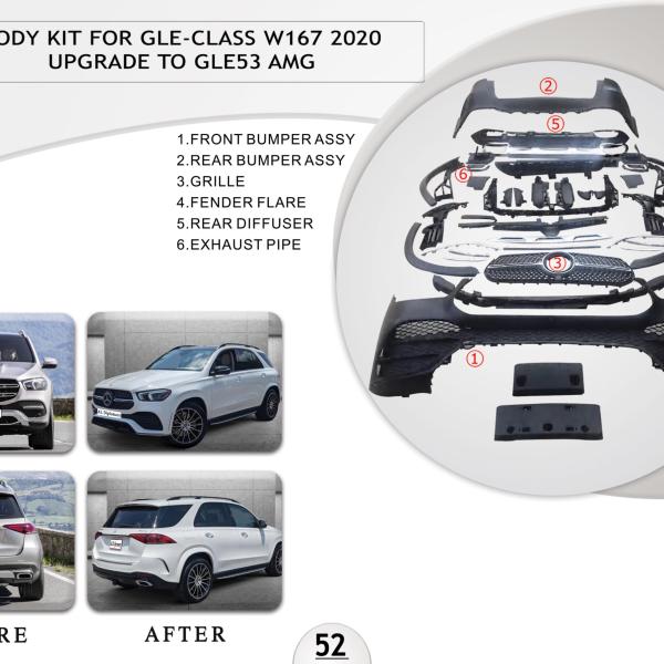 B.52 BODYKIT FOR GLE CLASS W167 2020 UPGRADE TO GLE53 AMG