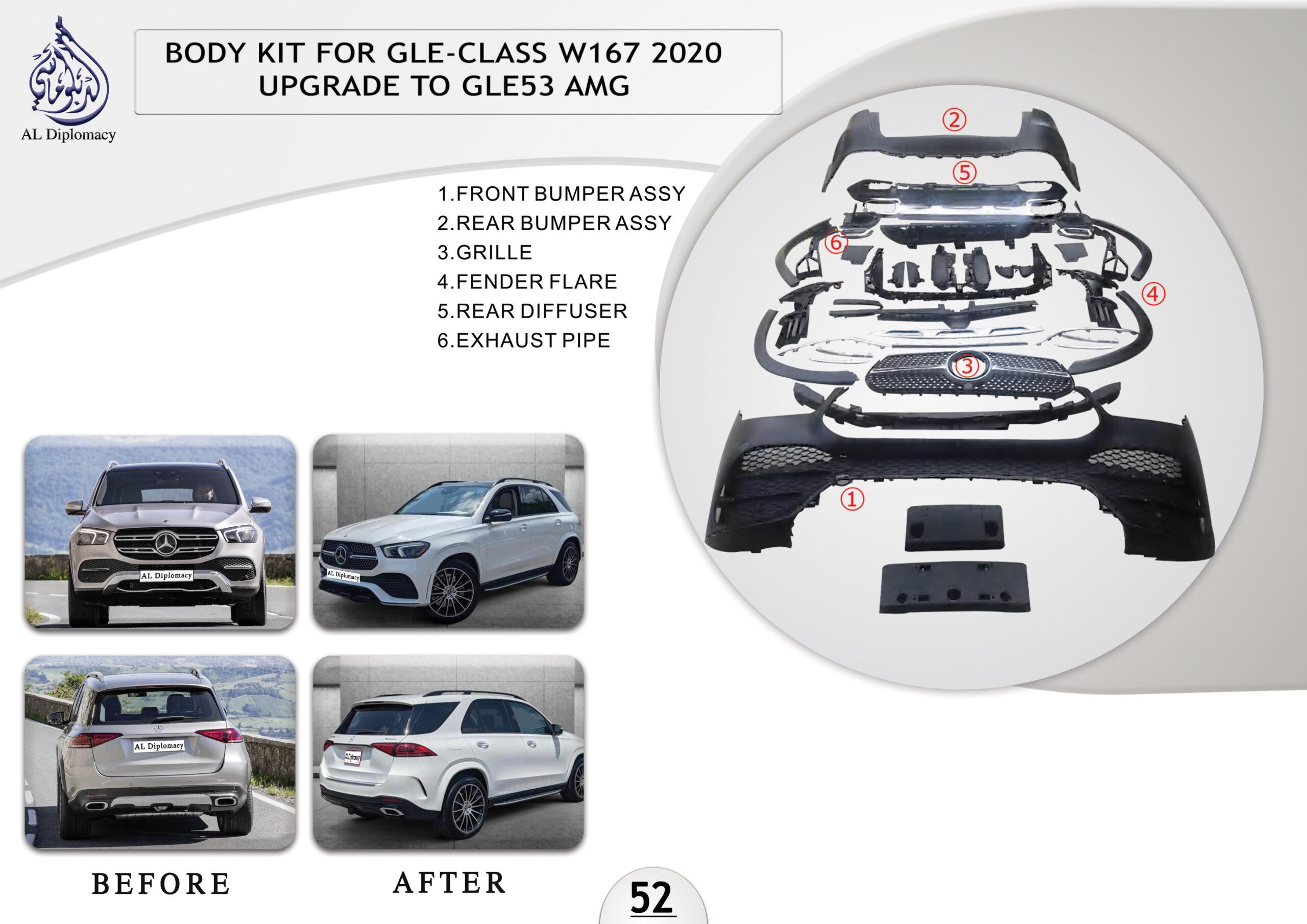 B.52 BODYKIT FOR GLE CLASS W167 2020 UPGRADE TO GLE53 AMG