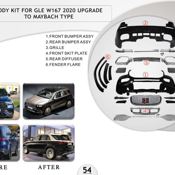 B.54 BODYKIT FOR GLE W167 2020 UPGRADE TO MAYBACH TYPE