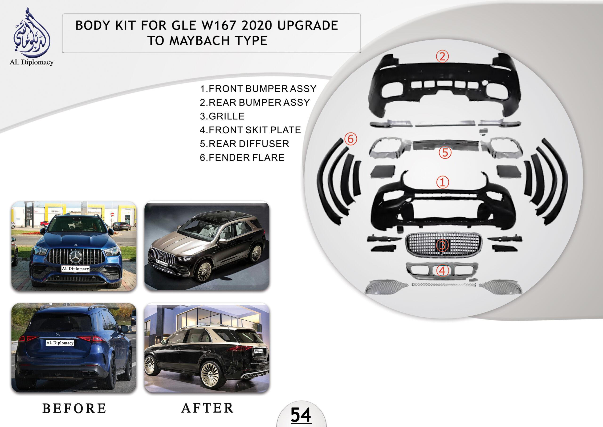B.54 BODYKIT FOR GLE W167 2020 UPGRADE TO MAYBACH TYPE