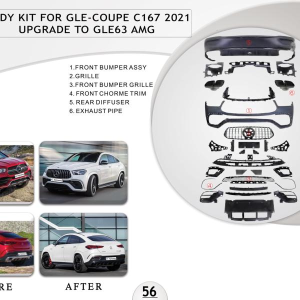 B.56 BODYKIT FOR GLE COUPE C167 2021 UPGRADE TO GLE 63 AMG
