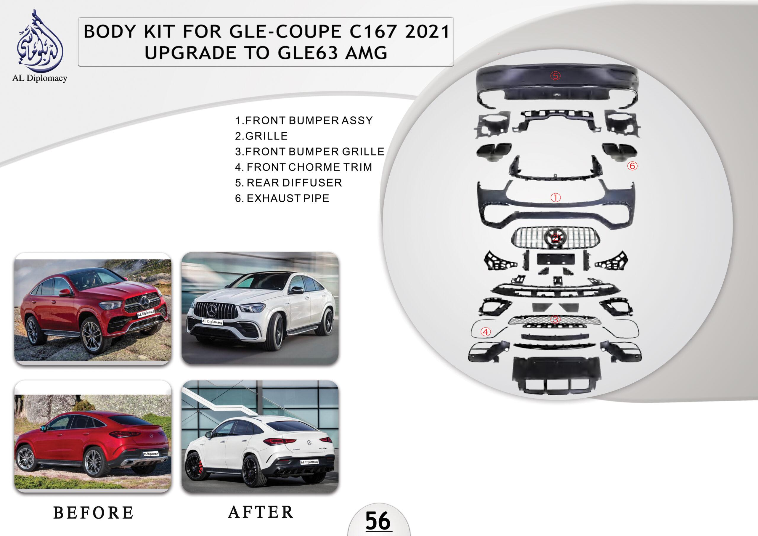 B.56 BODYKIT FOR GLE COUPE C167 2021 UPGRADE TO GLE 63 AMG