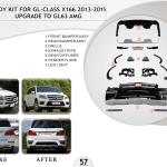 B.57 BODYKIT FOR GL CLASS X166 2013-2015 UPGRADE TO GL63 AMG