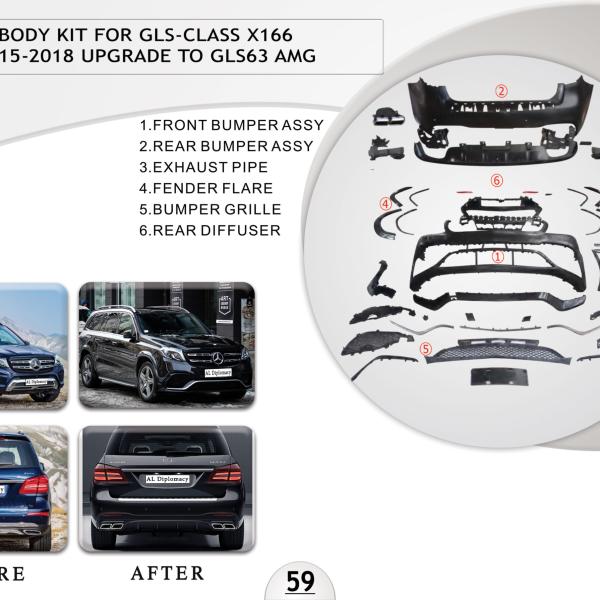 B.59 BODYKIT FOR GLS CLASS X166 2015-2018 UPGRADE TO GLS63 AMG