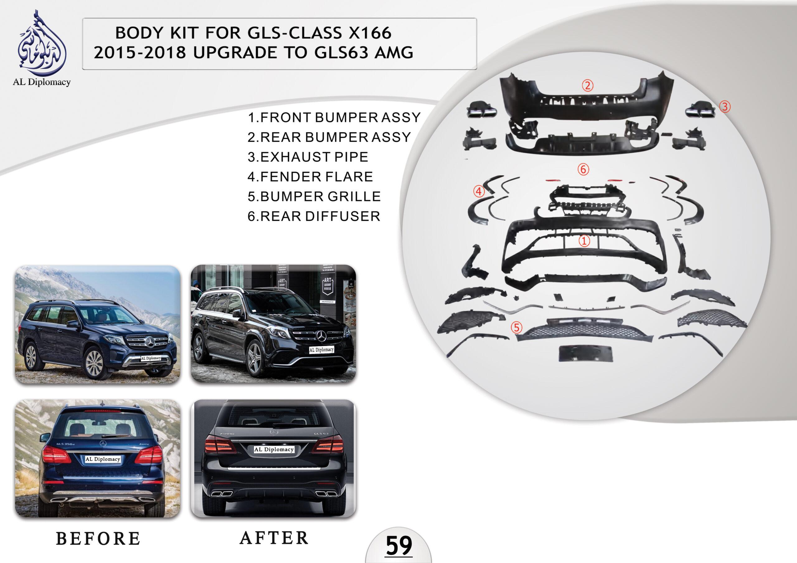 B.59 BODYKIT FOR GLS CLASS X166 2015-2018 UPGRADE TO GLS63 AMG