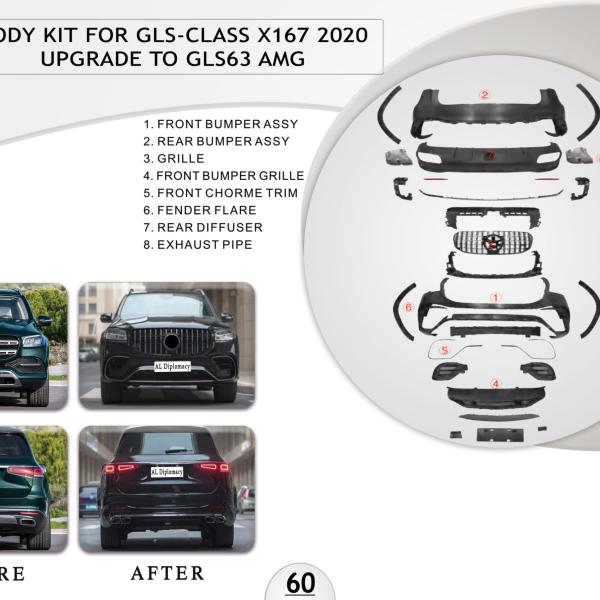 B.60 BODYKIT FOR GLS CLASS X167 2020 UPGRADE TO GLS63 AMG