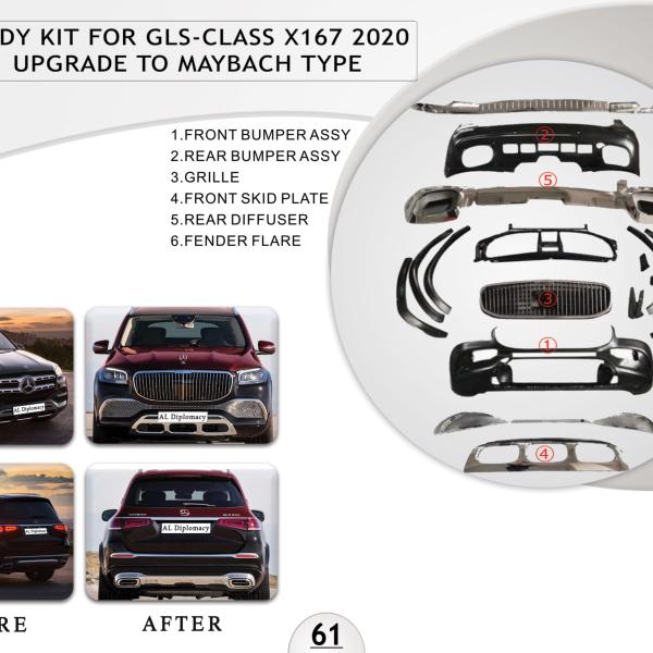 B.61 BODYKIT FOR GLS CLASS X167 2020 UPGRADE TO MAYBACH TYPE