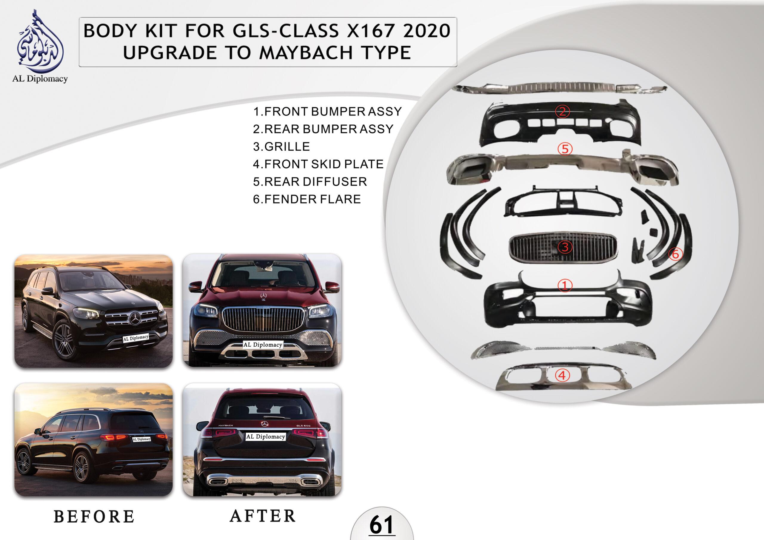 B.61 BODYKIT FOR GLS CLASS X167 2020 UPGRADE TO MAYBACH TYPE