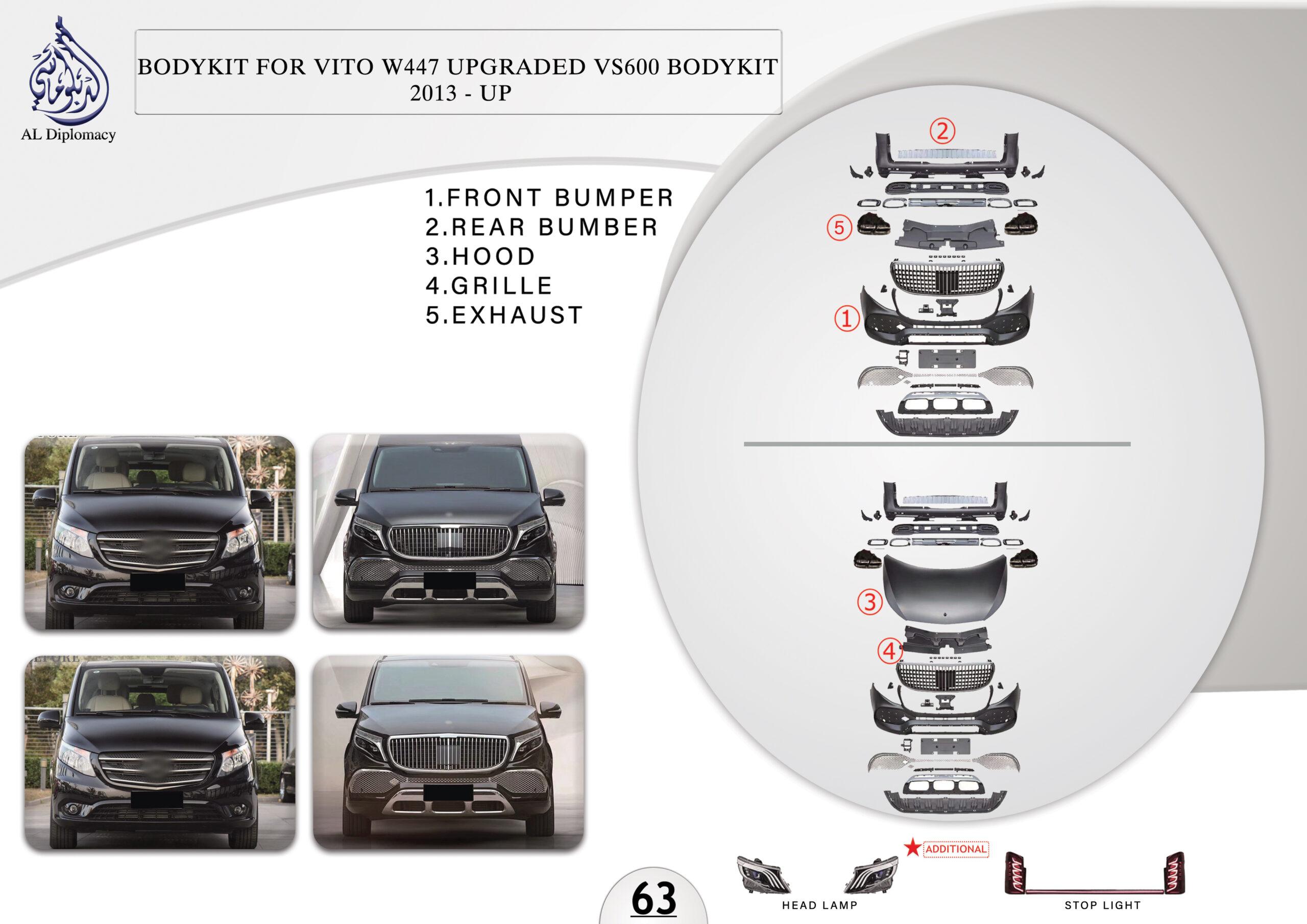 B.63 BODYKIT FOR VITO W447 UPGRADED VS600 BODYKIT 2013 UP